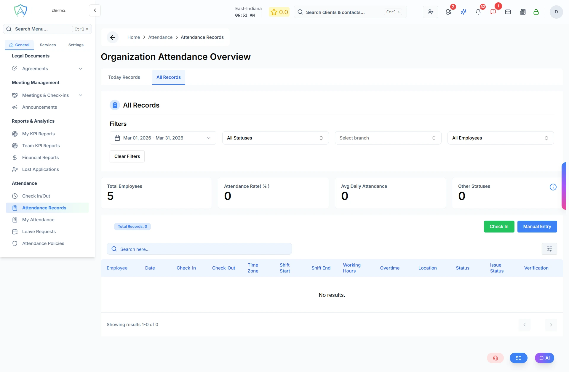 All Attendance Records