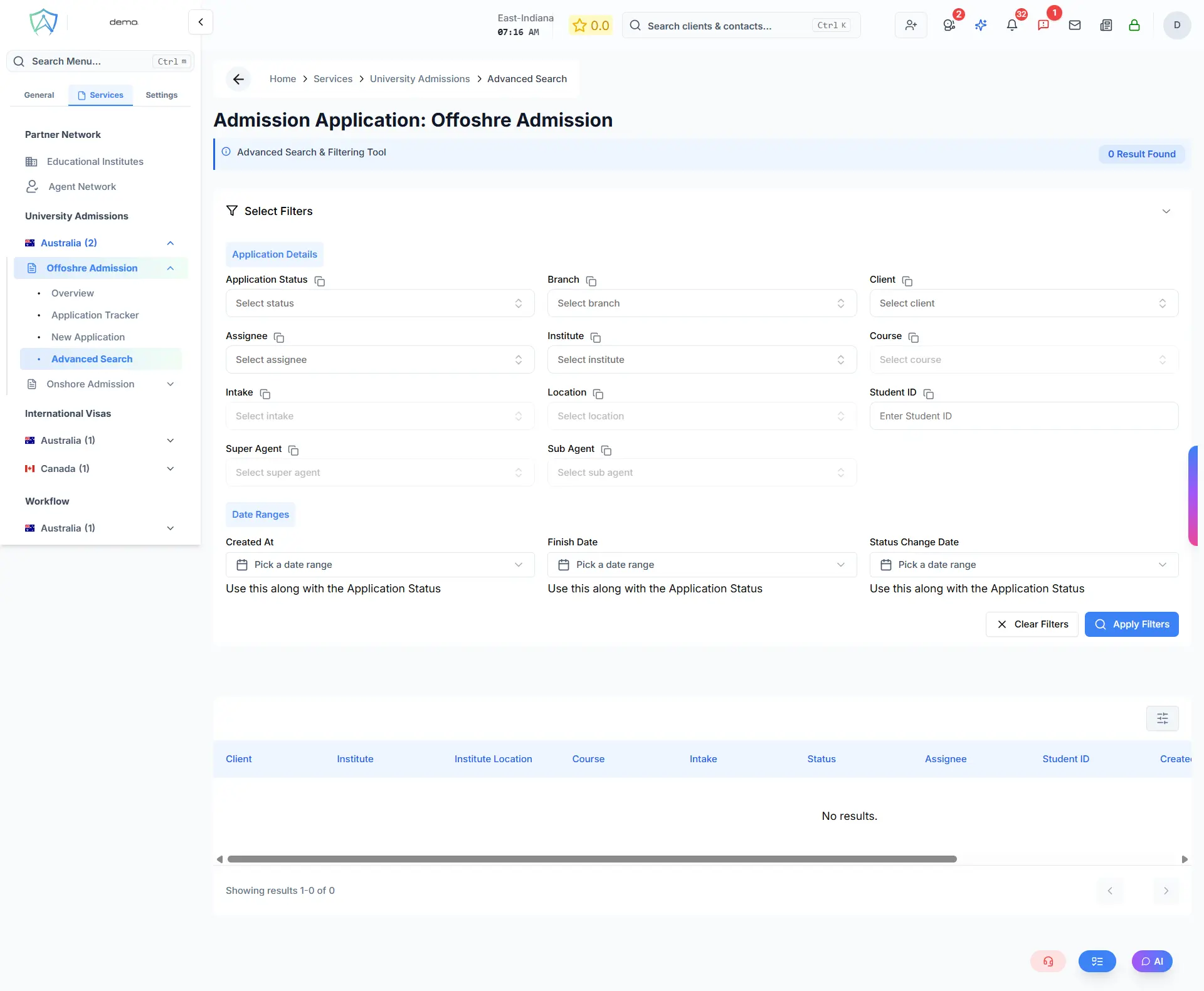 Advanced Search Filters