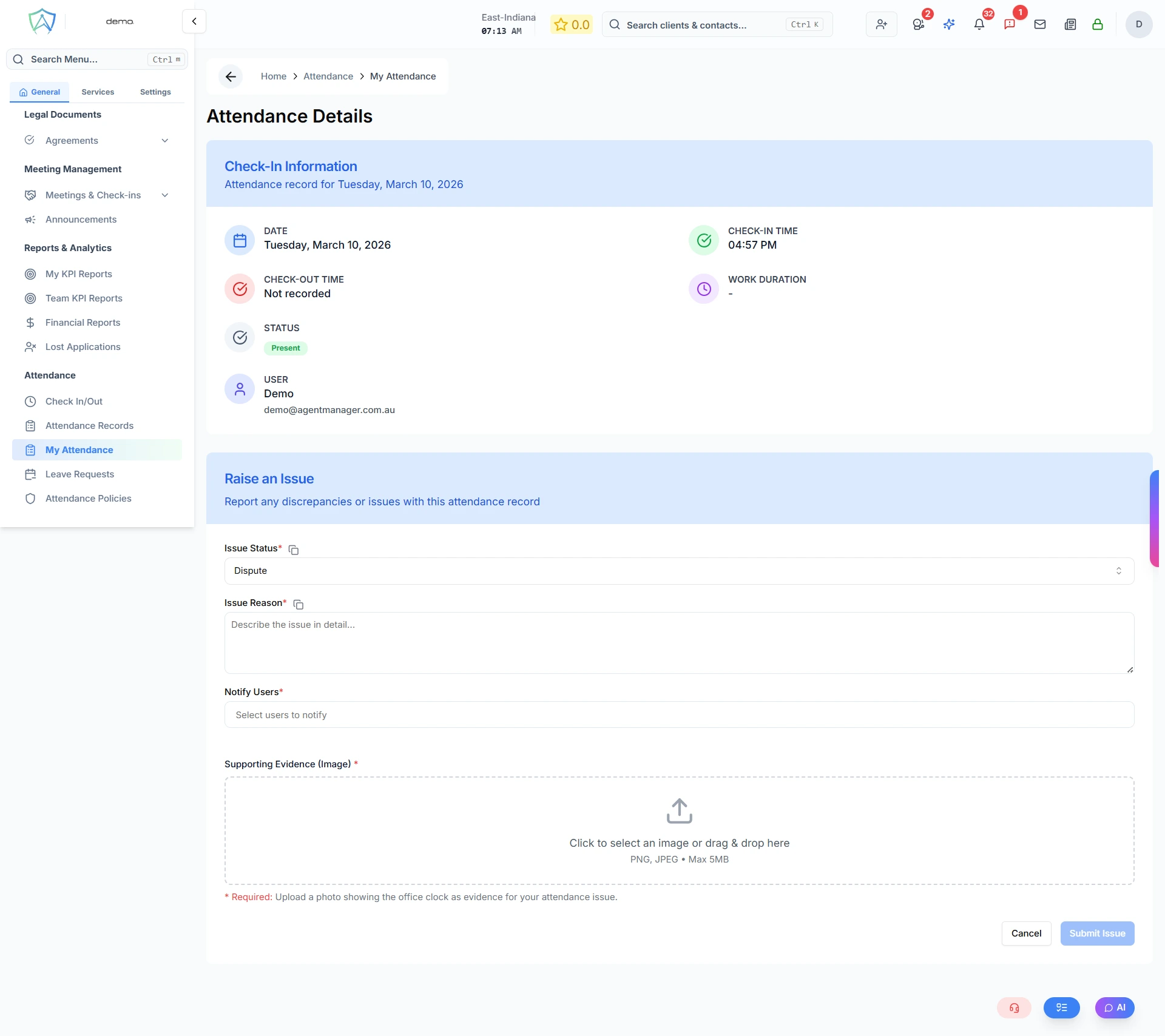 My Attendance Details