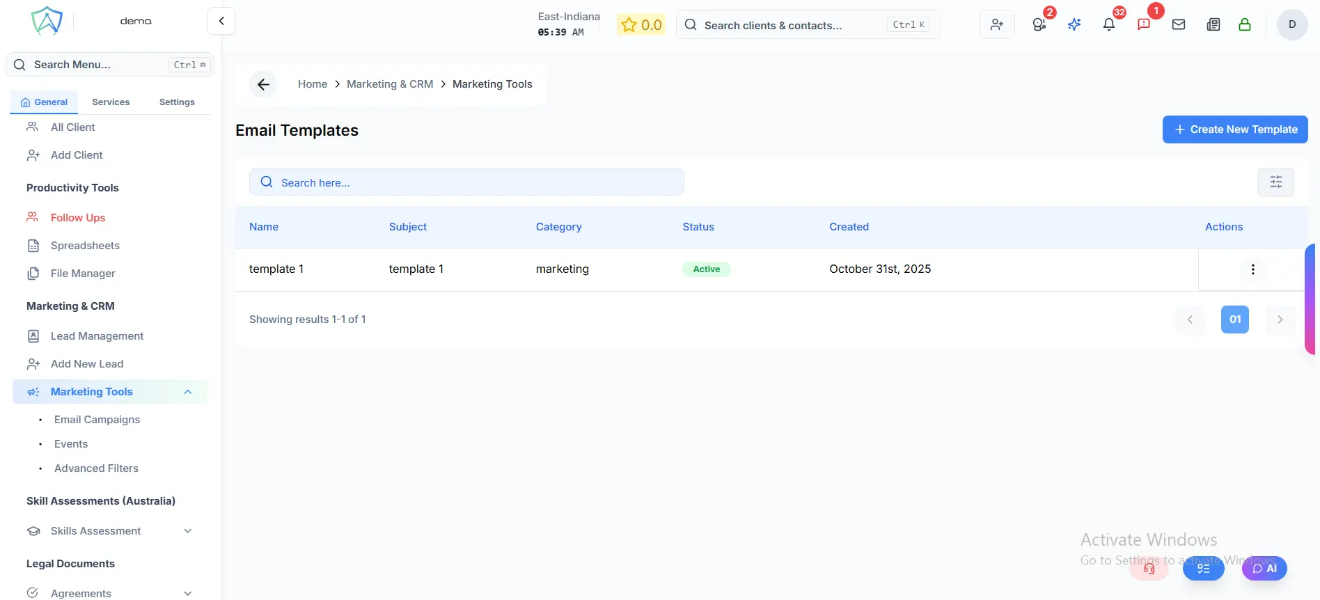 Email Templates List