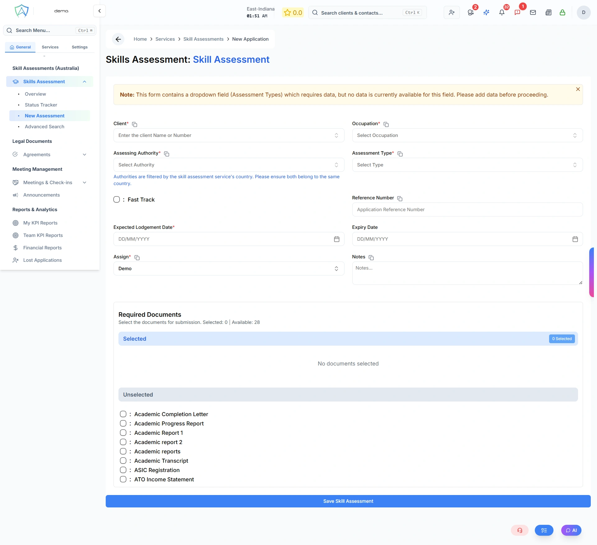 New Skill Assessment