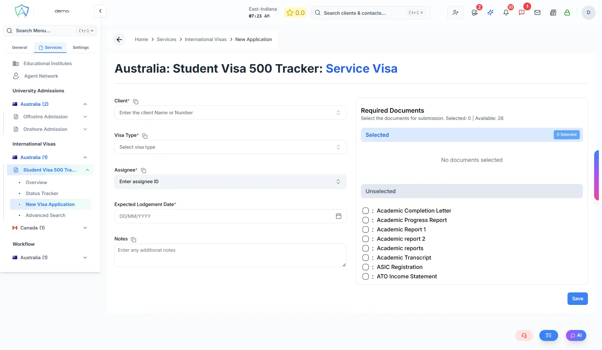 New Visa Application Form