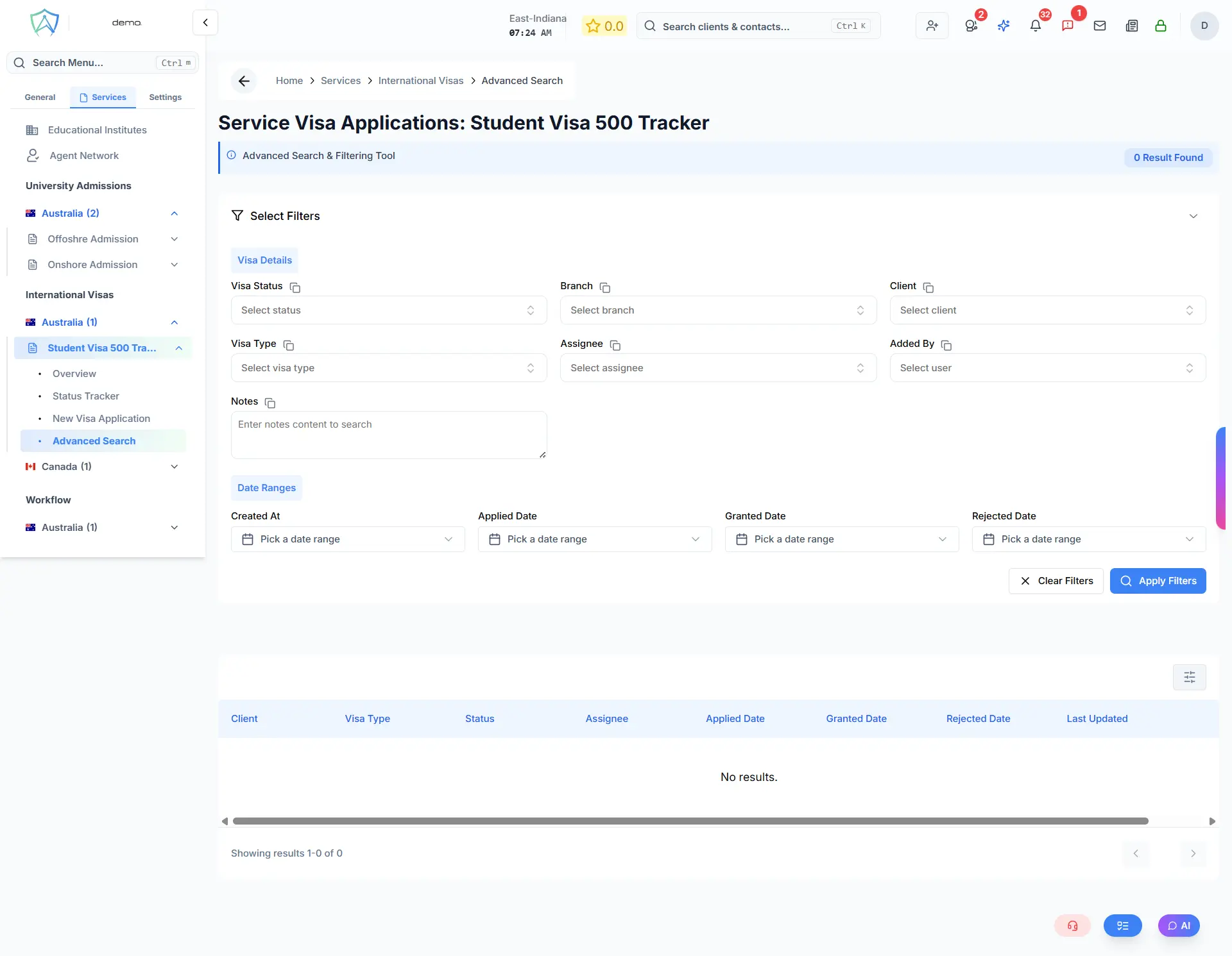 Advanced Search Filters
